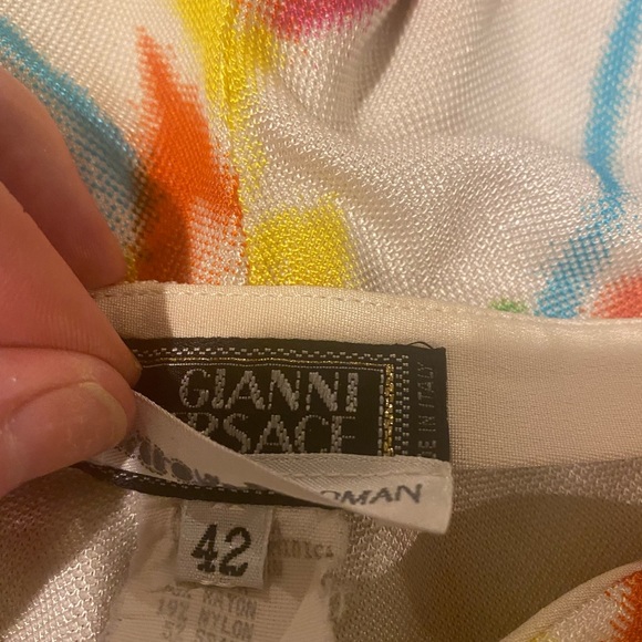 True vintage 1996 Gianni Versace pant-set “neon highlighter scribble” size 8/42 - Picture 9 of 11